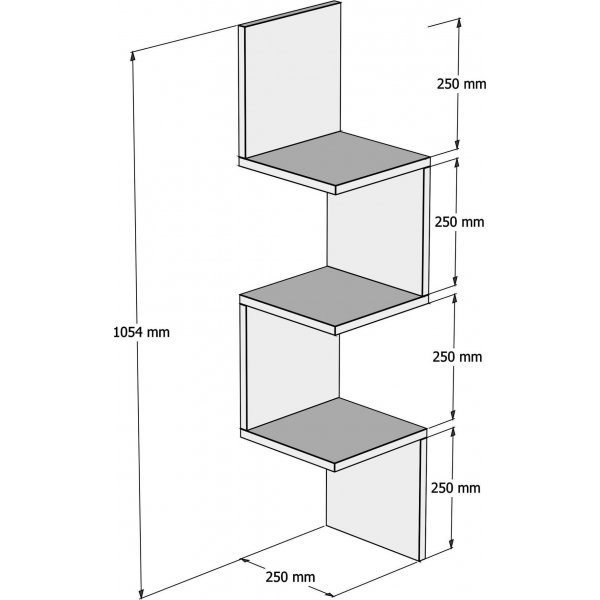 Zikzak Wandregal - Nussbaum