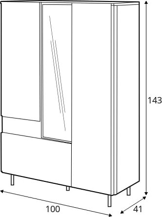 Borga Vitrine - Catania Eiche/schwarz