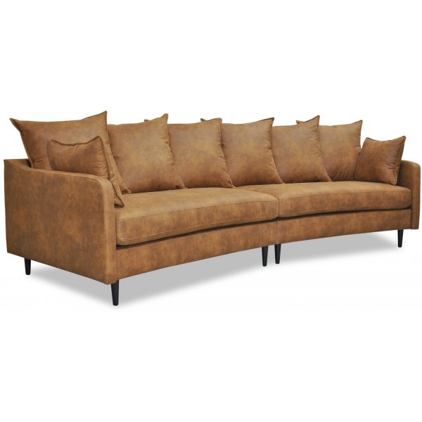 Gotland 4-Sitzer-geschwingenes Sofa 301 cm - Cognac ko-Leder