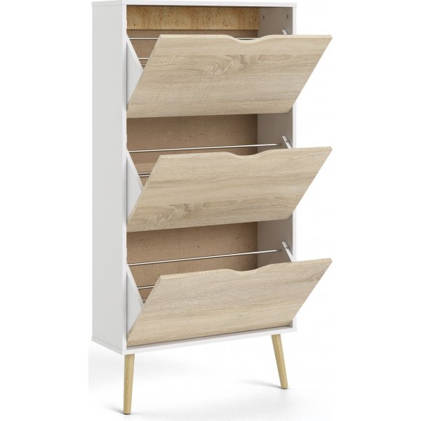 Schuhschrank Oslo - Weiß/Eiche Schuhschrank Oslo - Weiß/Eiche