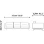 Sofa Schiefer - 255 cm
