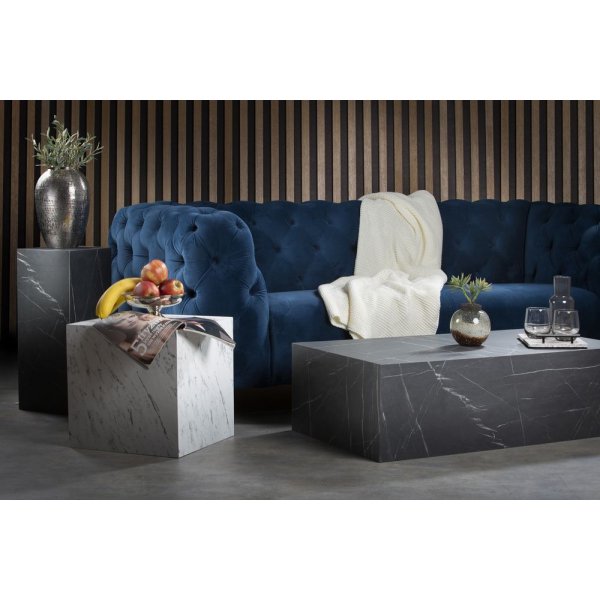 Couchtisch aus Stein 100 x 60 cm - Schwarzer Marmor (Laminat)
