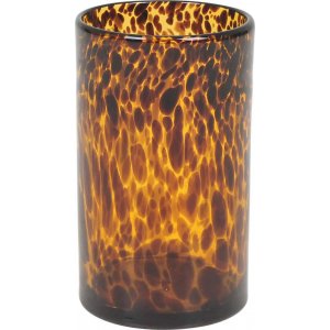 Leopardenvase gro - Schwarz/Orange