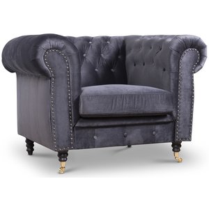 Sheffield Chesterfield Sessel - Grau (Samt)