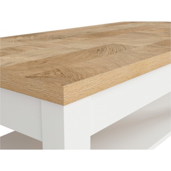 Dreviso Couchtisch 130 x 60 cm - Westminster Eiche/wei