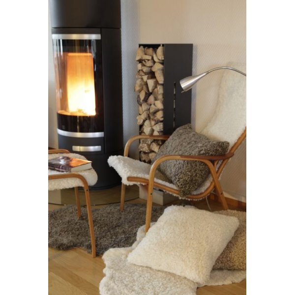 Lockiger Kissenbezug aus Schaffell Beige Lockiger Kissenbezug aus Schaffell Beige