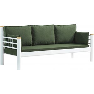 Kappis 3-Sitzer Outdoor-Sofa - Wei/Grn + Mbelpflegeset fr Textilien