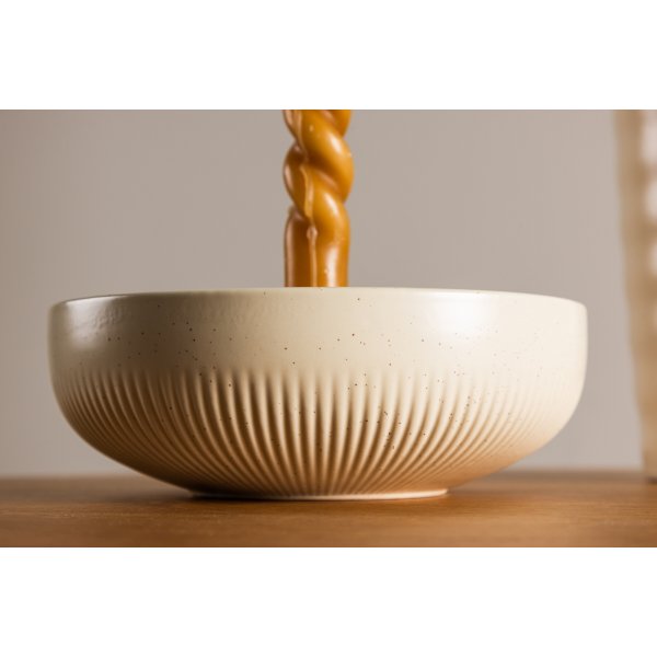 Posh Kerzenständer 18 x 6 cm - Beige/Schwarz Posh Kerzenständer 18 x 6 cm - Beige/Schwarz