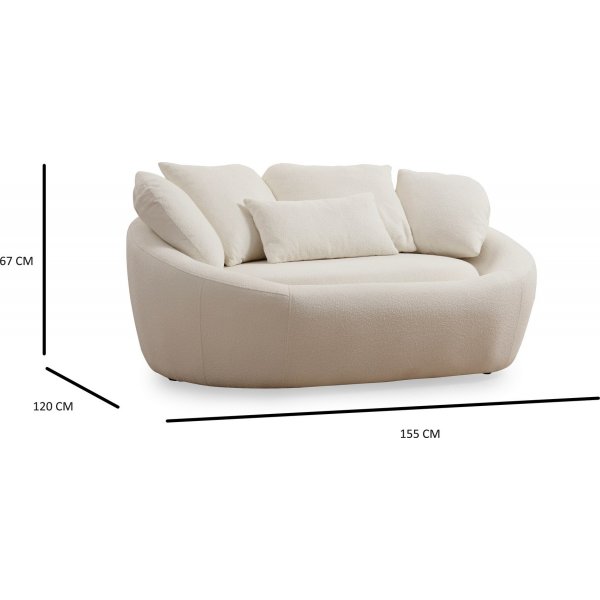Midye 2-Sitzer-Sofa - Creme