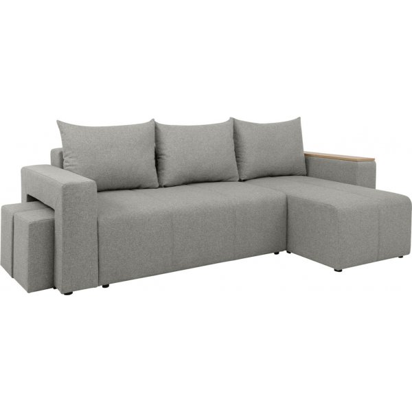 Denvo Schlafsofa mit Poufs - Grau