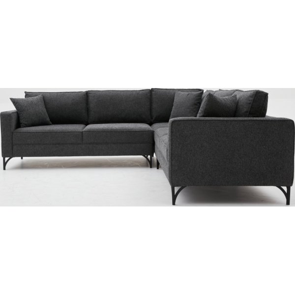 Berliner Ecksofa - Anthrazit/Schwarz