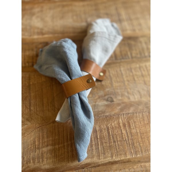 Serviettenring aus Leder mit flacher Schnalle