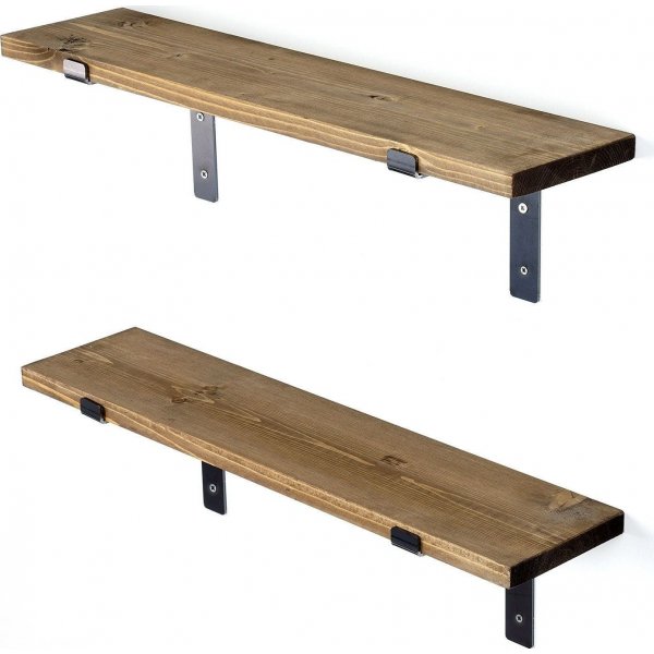 Lamba Wandregal 4 - Schwarz/Walnuss