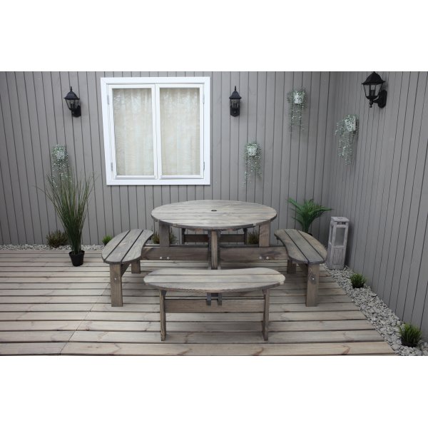 Ronda-Mbelgruppe - Gartenbank und Tisch in einem - Grau + Fleckentferner fr Mbel