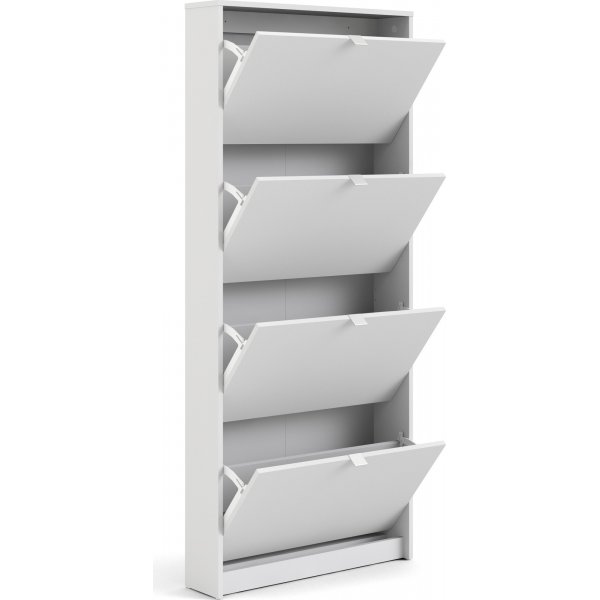 Schuhschrank mit 4 Fächern - Weiß Schuhschrank mit 4 Fächern - Weiß