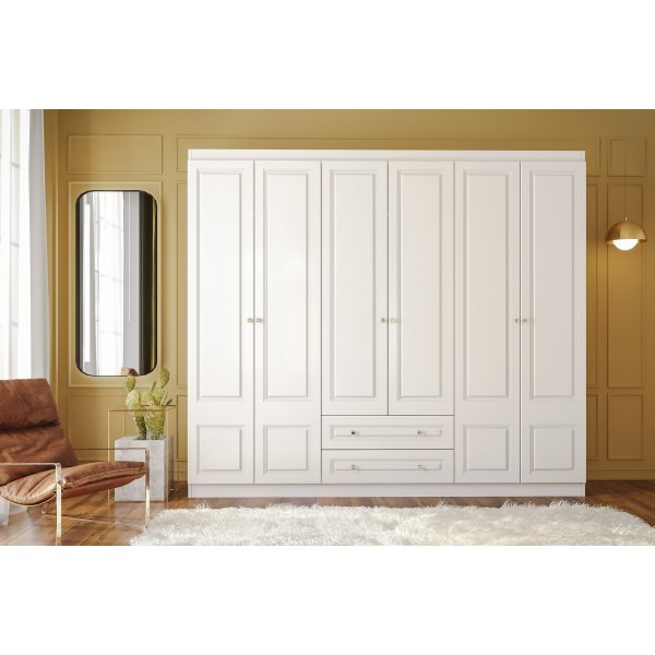 Inci Kleiderschrank 210 x 50 x 182 cm - Wei�
