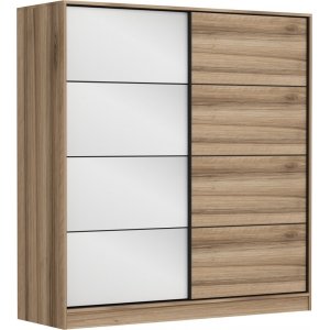 Kapusta Kleiderschrank 220x52x210 cm, Variante B - Braun/Wei/Braun