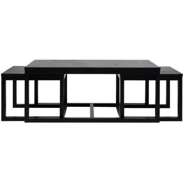 Cornus Tisch 120/55x60/55 cm - Schwarz lackiertes Eichenfurnier