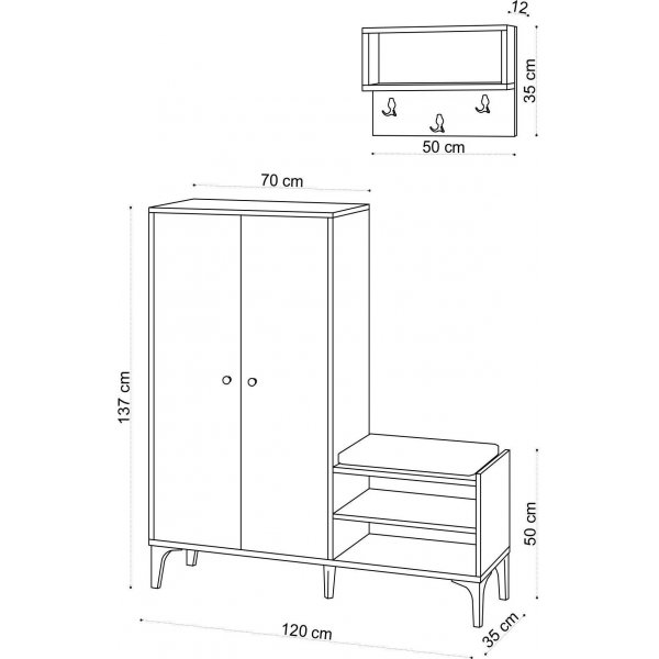 Jess Schuhschrank - Eiche Jess Schuhschrank - Eiche