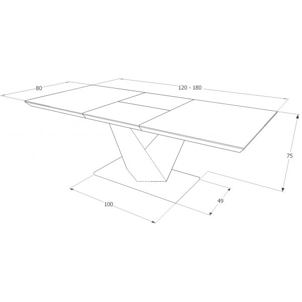 Taylor Esstisch 80x120-180 cm - Grau Taylor Esstisch 80x120-180 cm - Grau