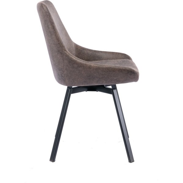 Parade Drehstuhl fr Esszimmer - Stuhl aus brauner Mikrofaser