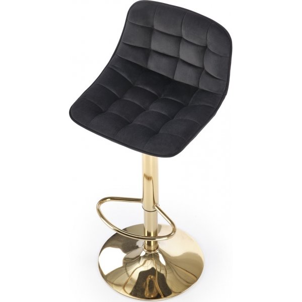Barhocker schwarzer Samt mit goldenem Fu - Sitzhhe 62-84 cm