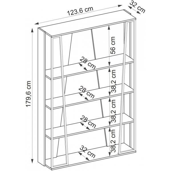 Lissa B�cherregal - Saphireiche/Schwarz