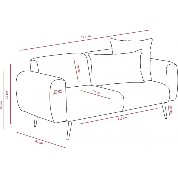 Flanko 2-Sitzer-Sofa Creme