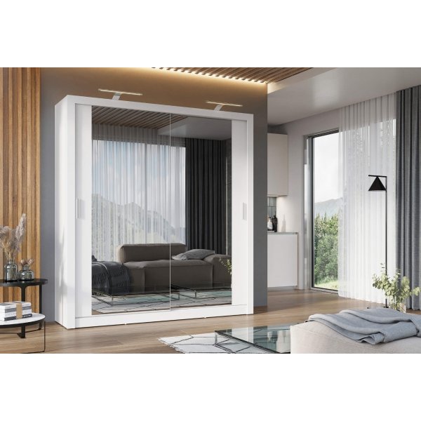 Einar Kleiderschrank 16 mit LED-Beleuchtung - Wei