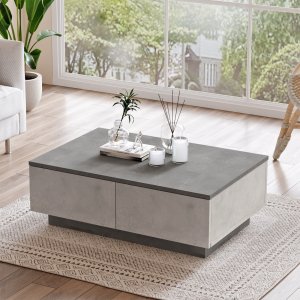 Luvio Couchtisch 17, 90x60 cm - Silber/Anthrazit