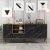 Nappa-Sideboard - Schwarz/Walnuss