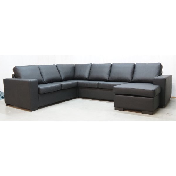 Solna XL U-Sofa aus gebundenem Leder - Rechts