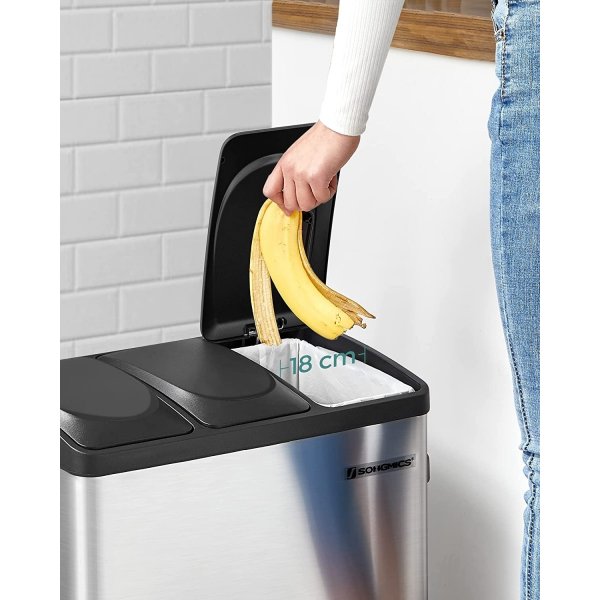 Luan Abfalleimer 54 l - Silber/schwarz Luan Abfalleimer 54 l - Silber/schwarz