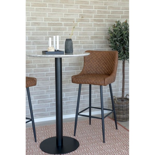 Bolzano Bartisch 70 x 70 cm - Marmorimitat/schwarz