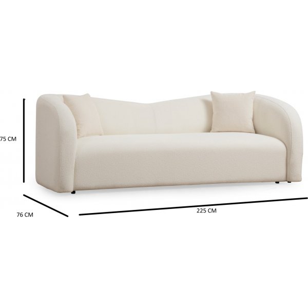 Asis 3-Sitzer-Sofa - Creme