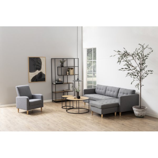 Seaford Bcherregal 114x185 cm - Eiche/schwarz