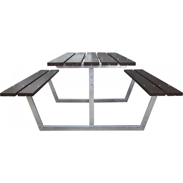 Rustikales Bankset ohne Rckenlehne - Braun