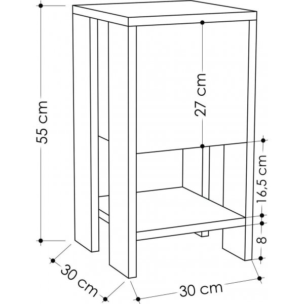 Nachttisch Ema - Wei