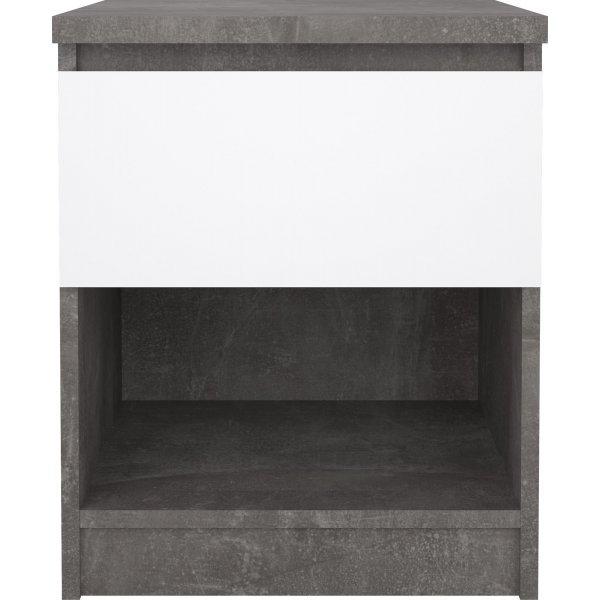 Naia Nachttisch 1 - Beton/wei