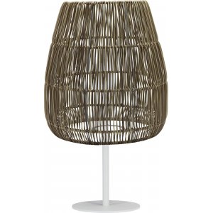 Agnar Saigon Tischleuchte fr den Auenbereich - Knstliches Rattan/Wei - 71 cm