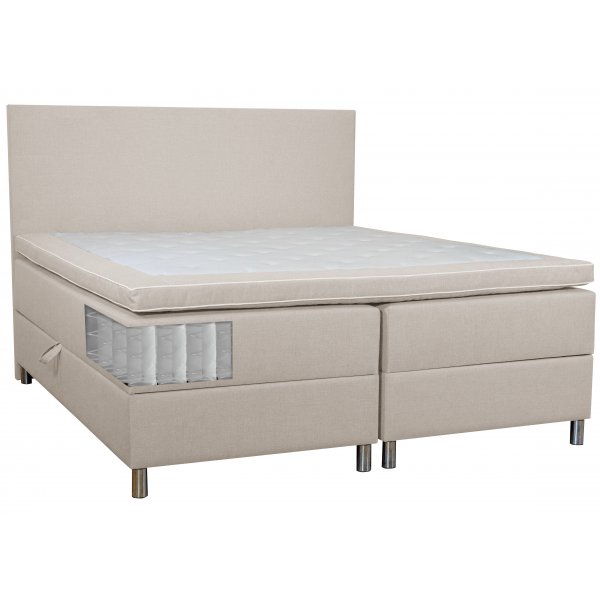 Bett mit Stauraum beige Boxspringbett 180x200 cm