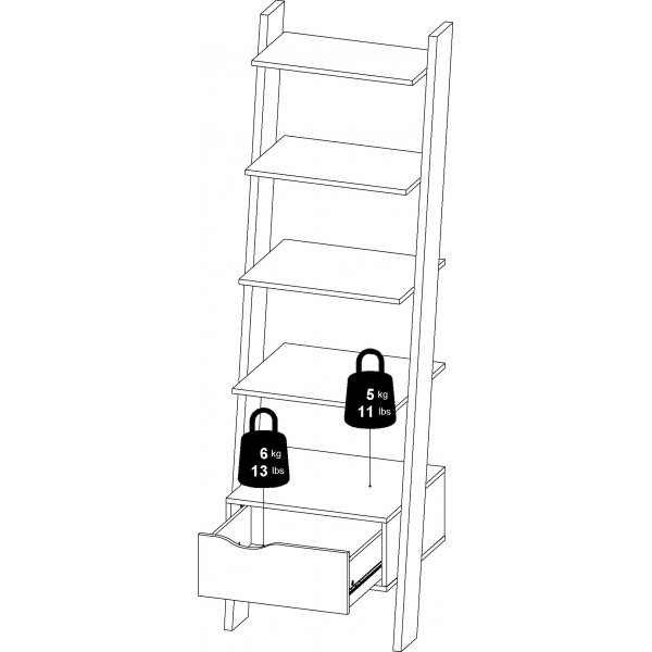 Oslo Stufenregal - Wei/Eiche