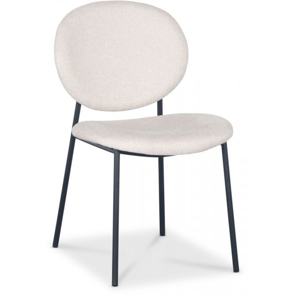 Kapitonierter Stuhl - Stoff beige/schwarz