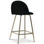 Art Velvet Barhocker - schwarzes Samt/ Messing