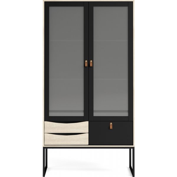 Stoppelvitrine - Schwarz/Eiche
