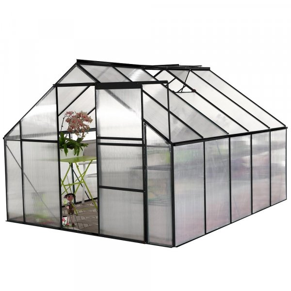 Gewächshaus Walk-in - 7,8 m² - schwarz + Gewächshaus Walk-in - 7,8 m² - schwarz +