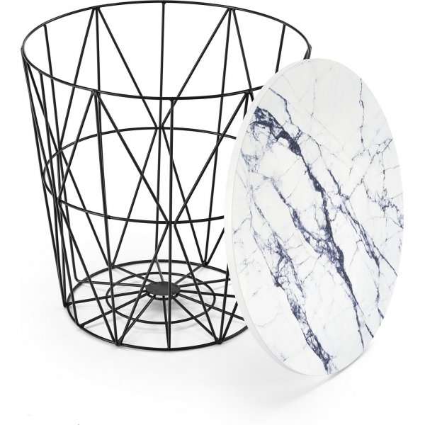 Harissa Couchtisch Ø42 cm - Weißer Marmor/Schwarz Harissa Couchtisch Ø42 cm - Weißer Marmor/Schwarz