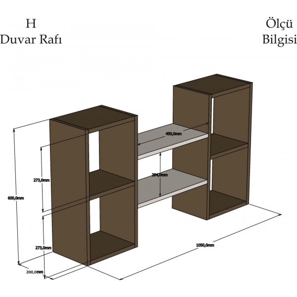 Bambi Wandregal - Wei/Walnuss