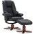 Comfy Sessel mit Fuhocker - schwarzes Leder + Mbelpflegeset fr Textilien