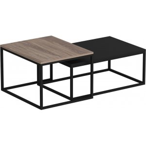 Leka Couchtisch-Set 72/60 x 45 cm - Schwarz